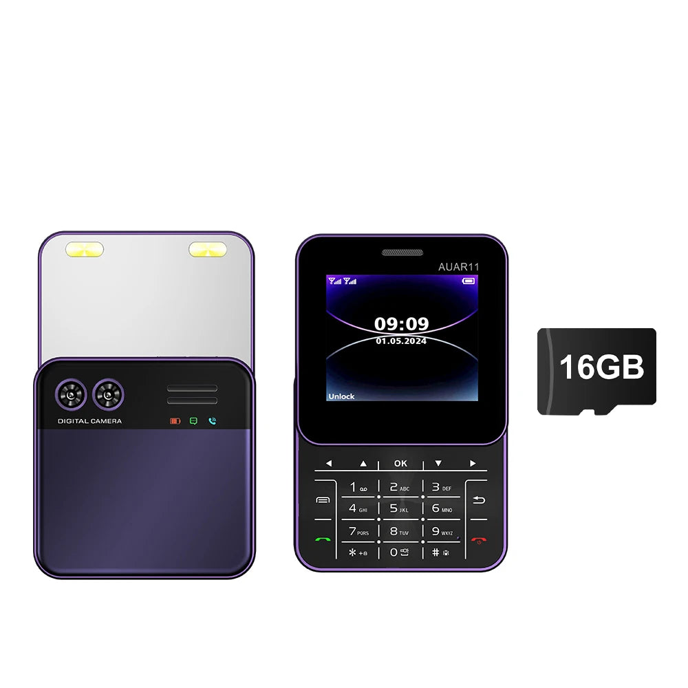 Low Price Sale SERVO AUAR11 2G GSM Rotate Screen Dual SIM Speed Dial Magic Voice Flashlight 2.4" Side Slider Square Cellphones
