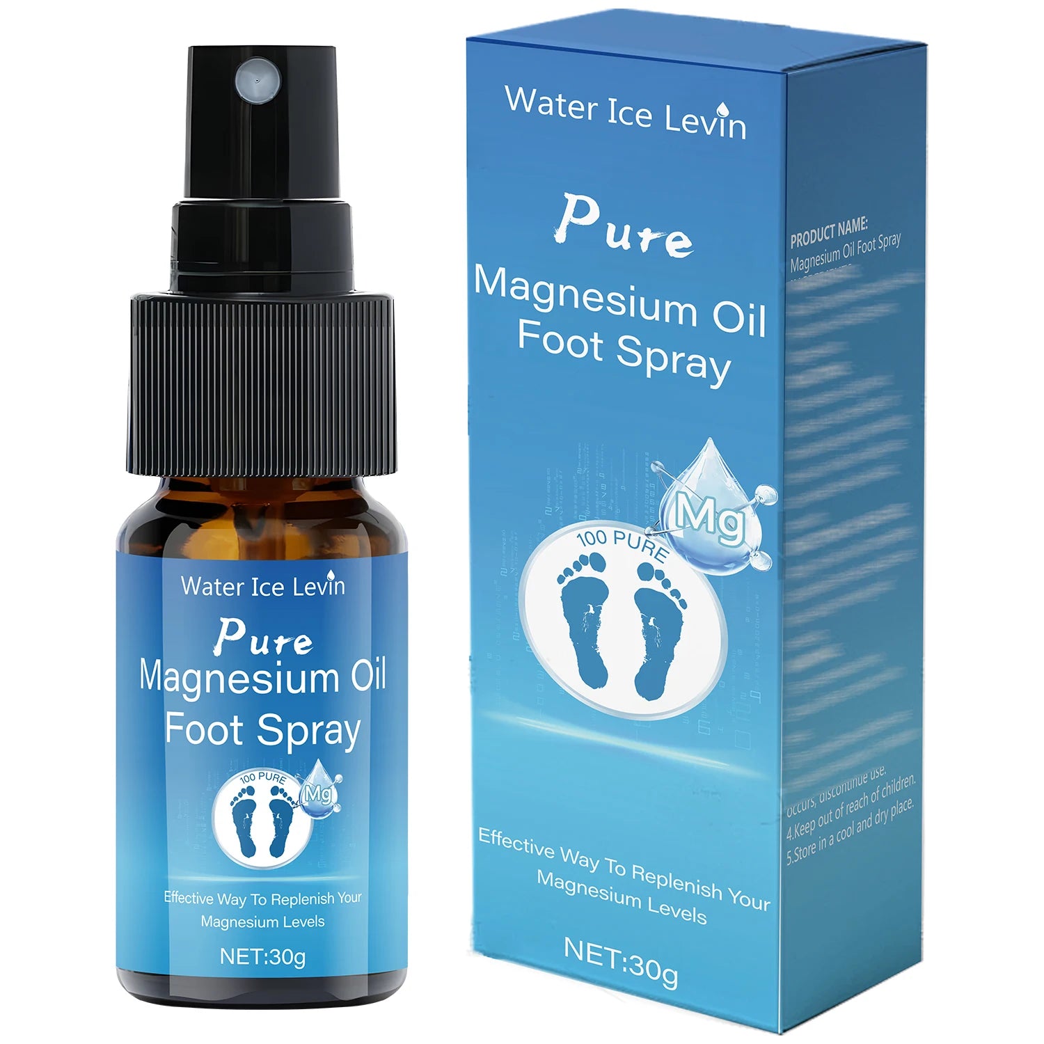 Pure Magnesium Oil Foot Spray with Vitamin E - Moisturizing, Fast-Absorbing Foot Care for Elastic, Smooth Skin