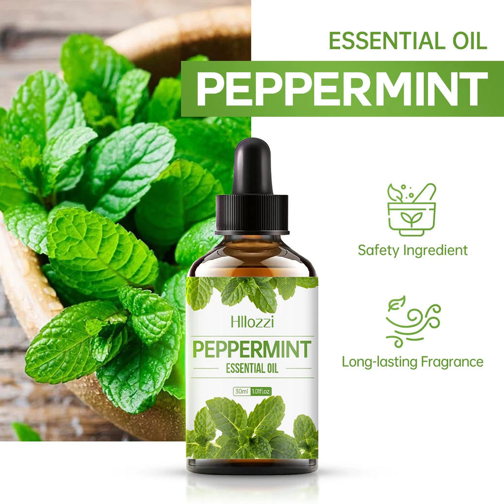 Tidesmit peppermint essential oil for aromatherapy, car diffuser, and hydrating multifunctional use in 3 sizes.
