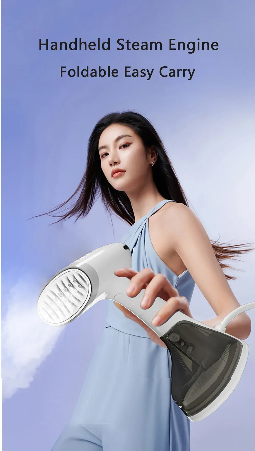 raugee Portable Steam Iron 1600W EU Plug White