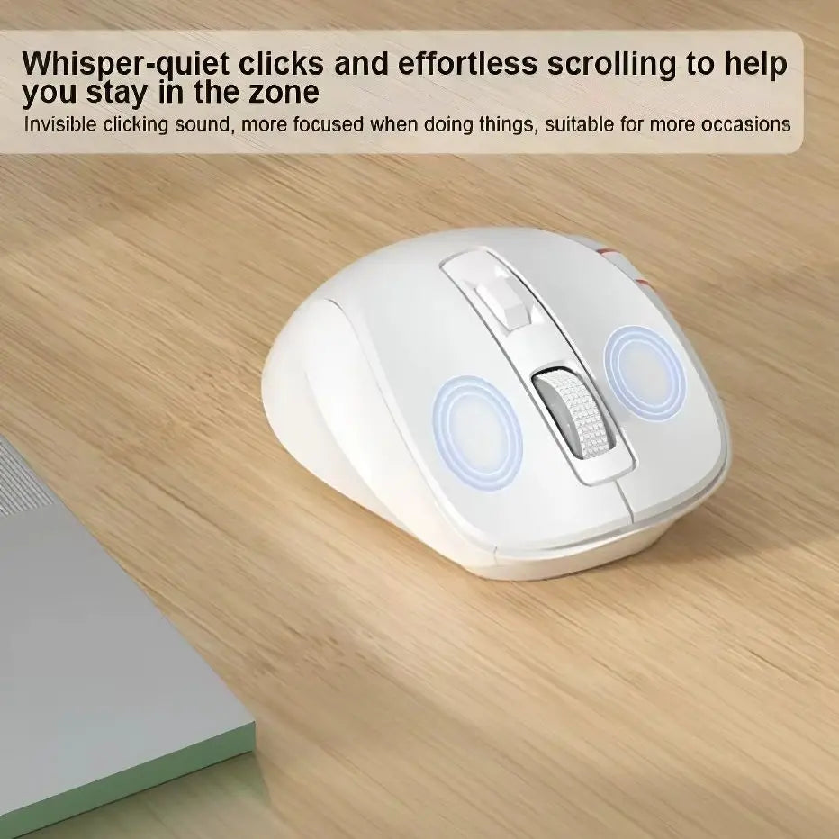 Ergonomic Dual-Mode Wireless Slient Office Mouse 2.4G/BT 5.1 DPI Adjustable Optical Mouse With Scroll Wheel For PC Computer