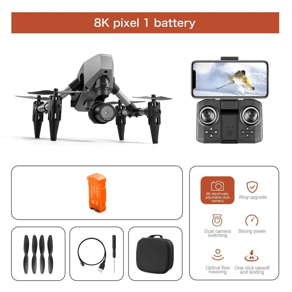 Tidesmit GPS Camera Drone with Obstacle Avoidance and Dual 6K Lens XD1 8K Tidesmit