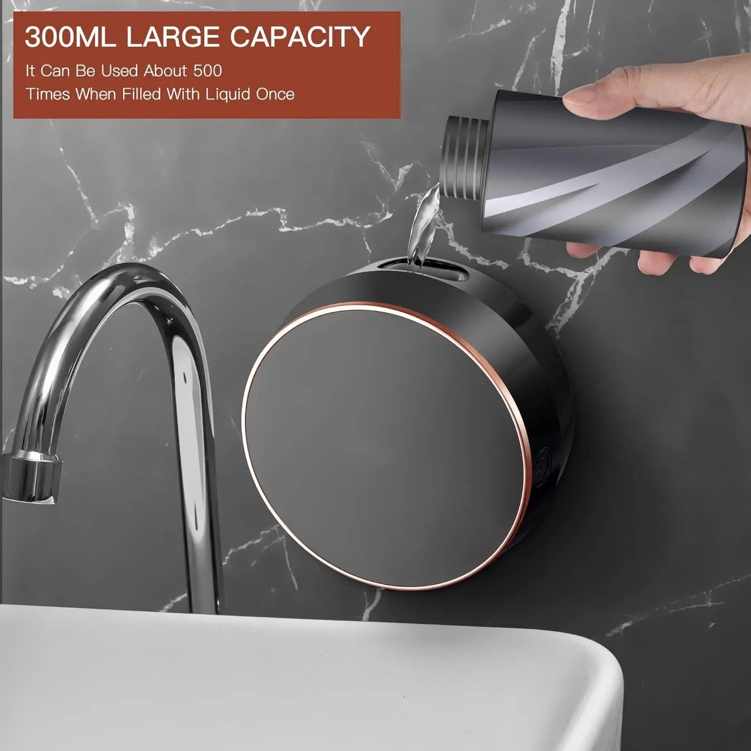 Tidesmit automatic touchless foaming soap dispenser featuring LED temperature display for wall mount bathroom use