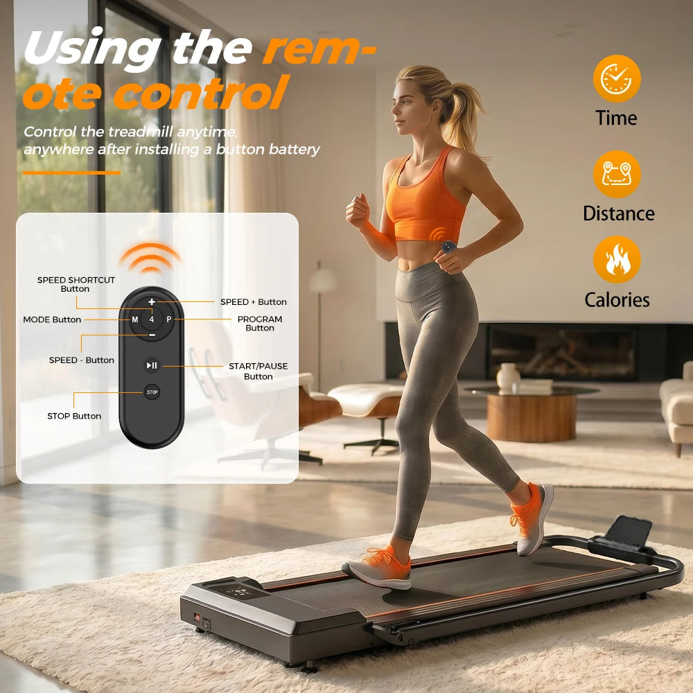 Formill FT51/FT50/FT52 Treadmill 2 In 1 Walking Running Treadmill 0.75-2.5HP Foldable Under Desk Treadmill38*95cm Running Area With Armrest LED Display Oil Drip Hole Indoor Home Gym Exercise Machine