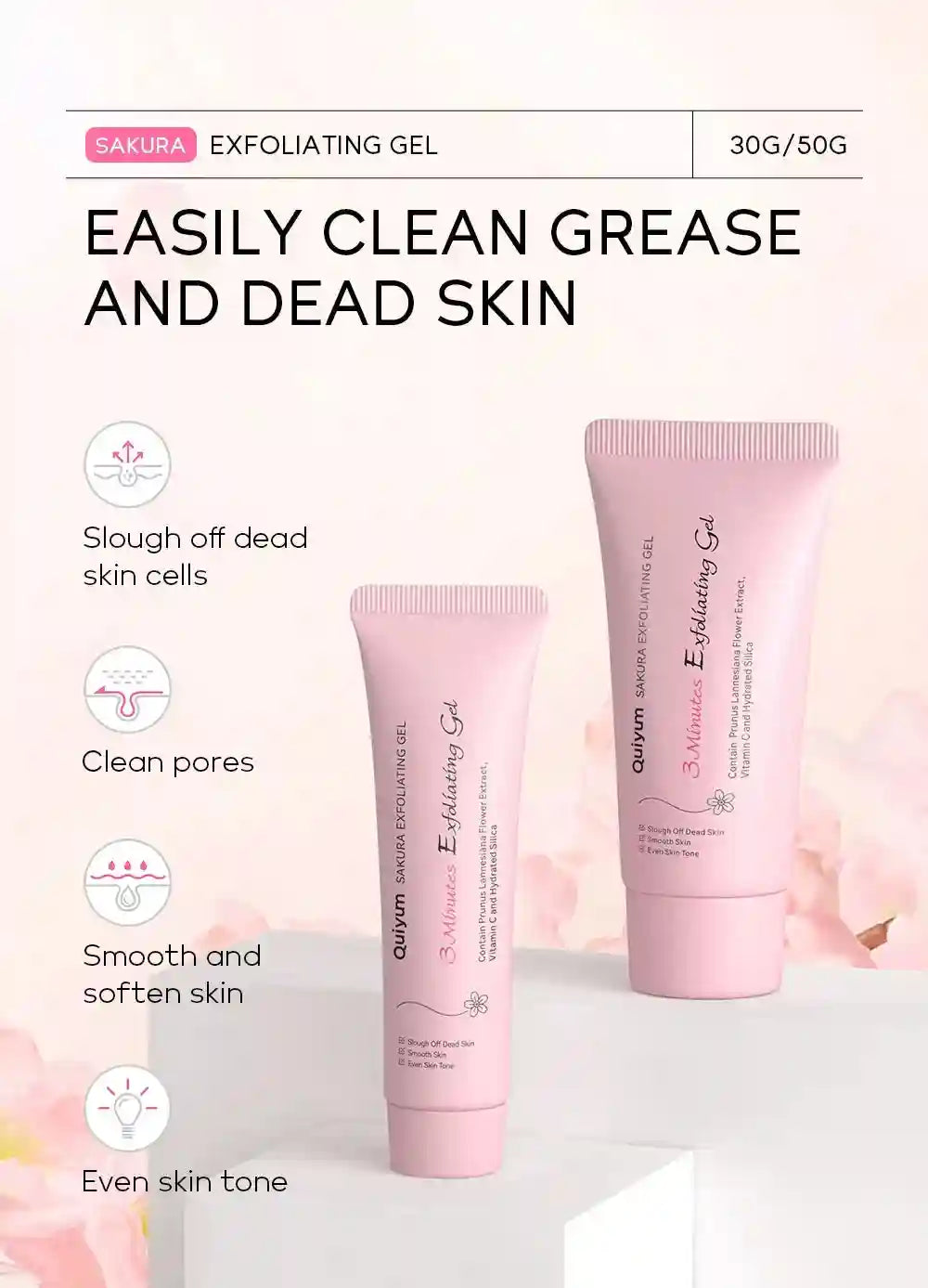 Sakura Exfoliating Peeling Gel | Deep Moisturizing Salon-Quality Scrub Scrubs Treatments Tidesmit