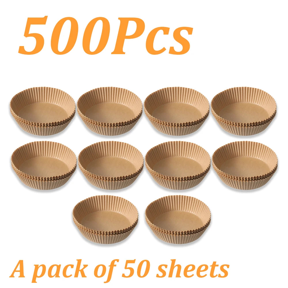 50-500Pcs Air Fryer Disposable Paper Non-Stick Square Round Non-Stick Airfryer Baking Papers Air-Fryer Paper Liners Paper