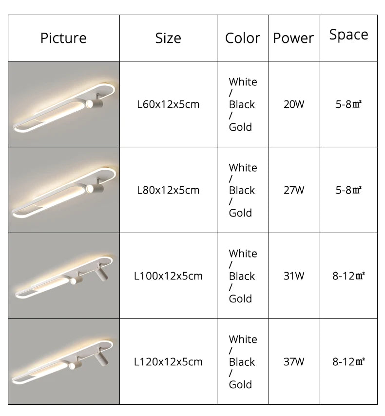 Simple Led Ceiling Lights With Spotlight Modern Bedroom Study Room Black White Gold Ceiling Lamp Home Indoor Decor Lighting Lamp