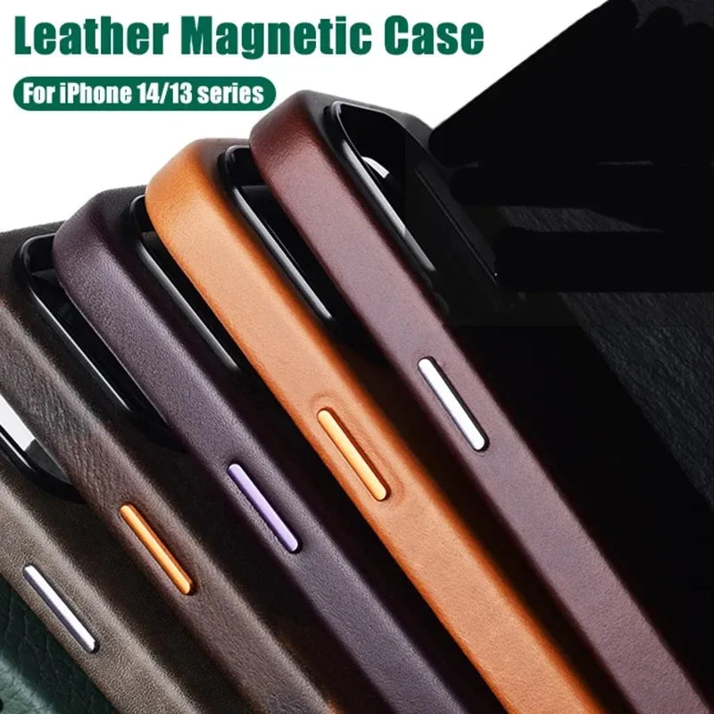 MagSafe Leather Phone Case for iPhone 17 Pro - Slim Shock-Absorbing Cover Tidesmit
