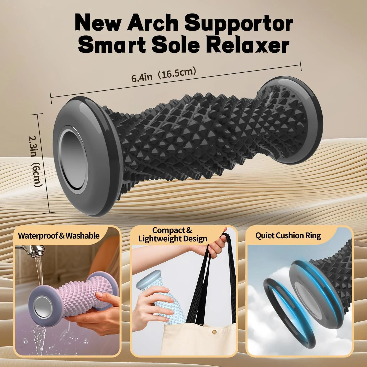 Foot Massager Roller for Plantar Fasciitis Relief - Portable Blue Tidesmit Back Massage Instrument Tidesmit