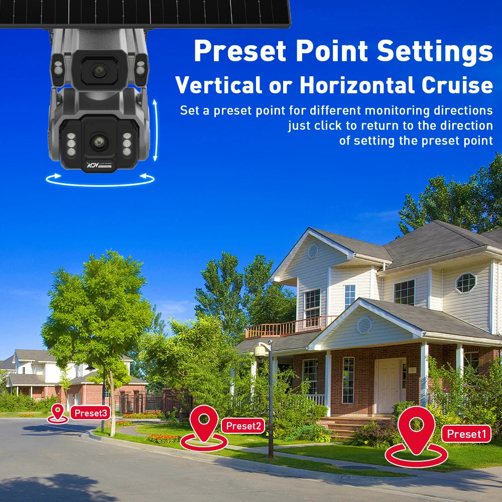 LS VISION Outdoor Surveillance Solar Camera 4g 12X Optical Zoom Cctv Home Cam With 24/7 Video Recording Dual Screen AOV Tracking
