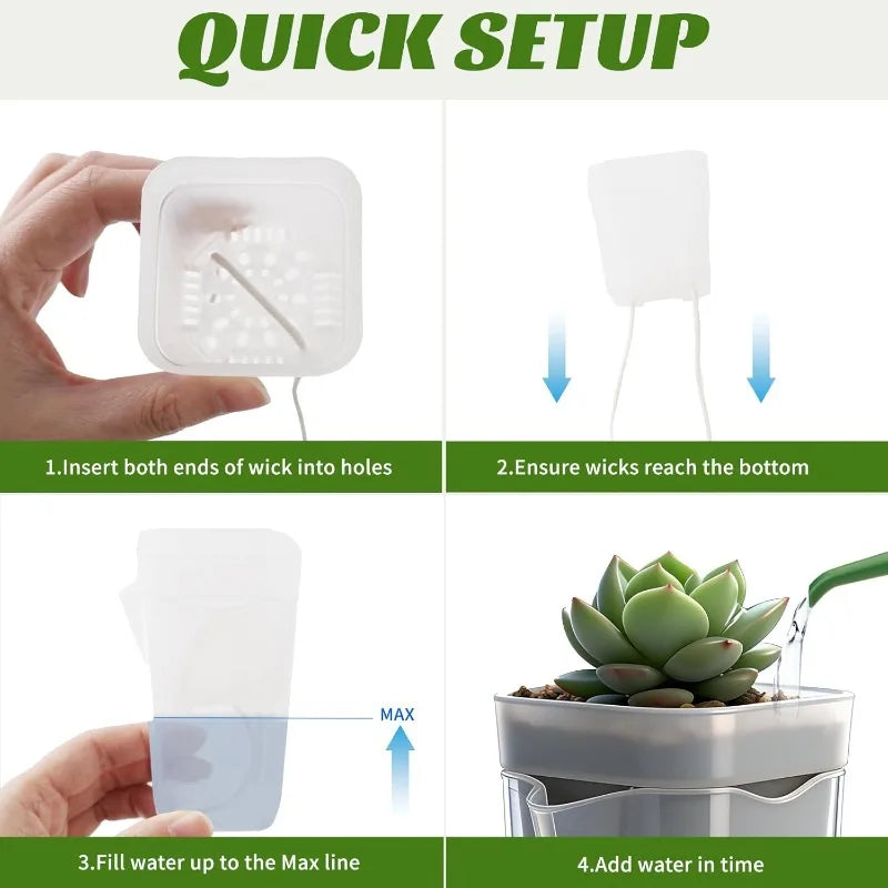 Transparent Flower Plant Pot Lazy Self Watering Planter Drainage Holes Seedling Propagation Container Household Garden Supplies