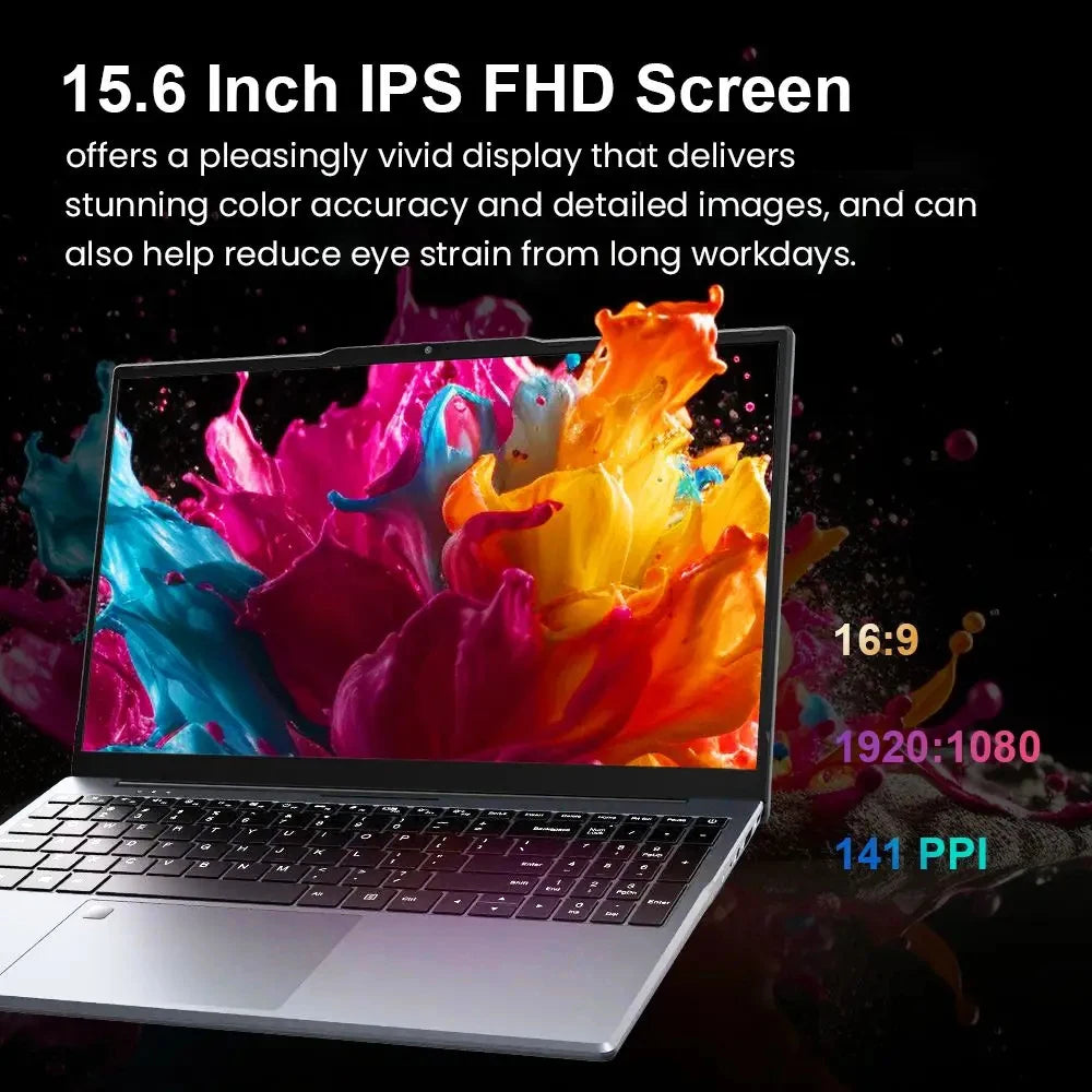 Xiaman 15.6" Intel Notebook PC Ultra Slim Laptop Intel Core i3-6100U 16GB RAM 1TB 2TB SSD Office Study Computer PC Windows 11
