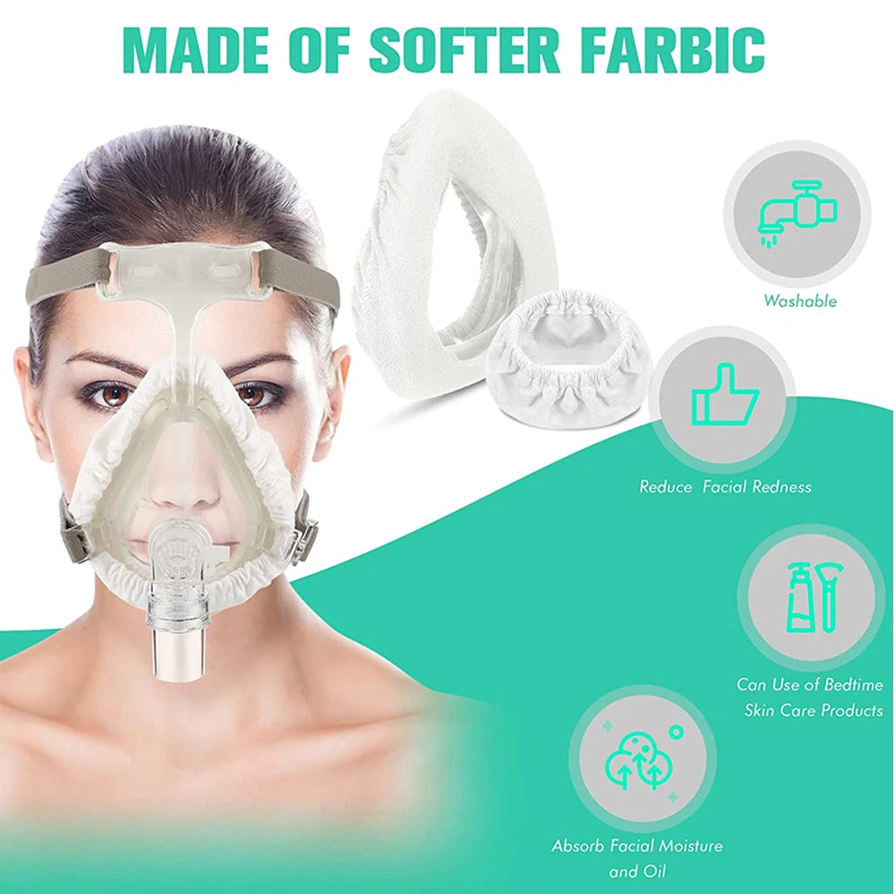 CPAP Mask Liners for Full Face Masks Moisture Wicking, Pressure Reducing, Comfort Enhancing,Washable,Cotton Cover