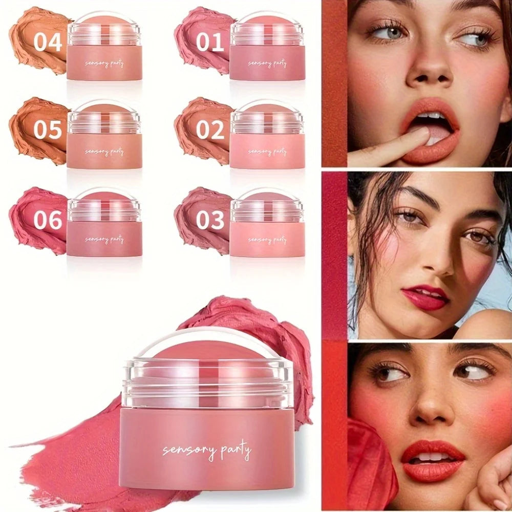 Tidesmit waterproof blush cream in 6 shades showing texture and pigment swatch for long-lasting face makeup
