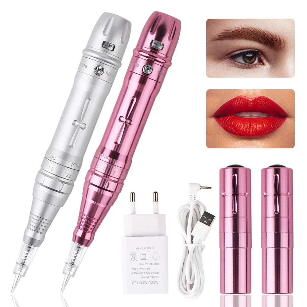 Permanent Makeup Machine for Microblading & Eyeliner - Silver/Pink Permanent Makeup Machines Tidesmit