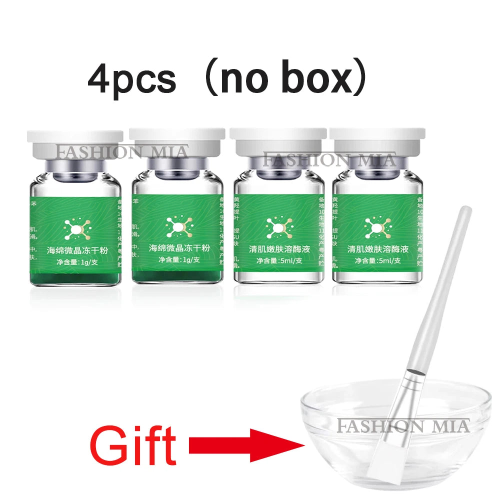 Seaweed facial peeling kit, four vials and applicator spoon (no box)