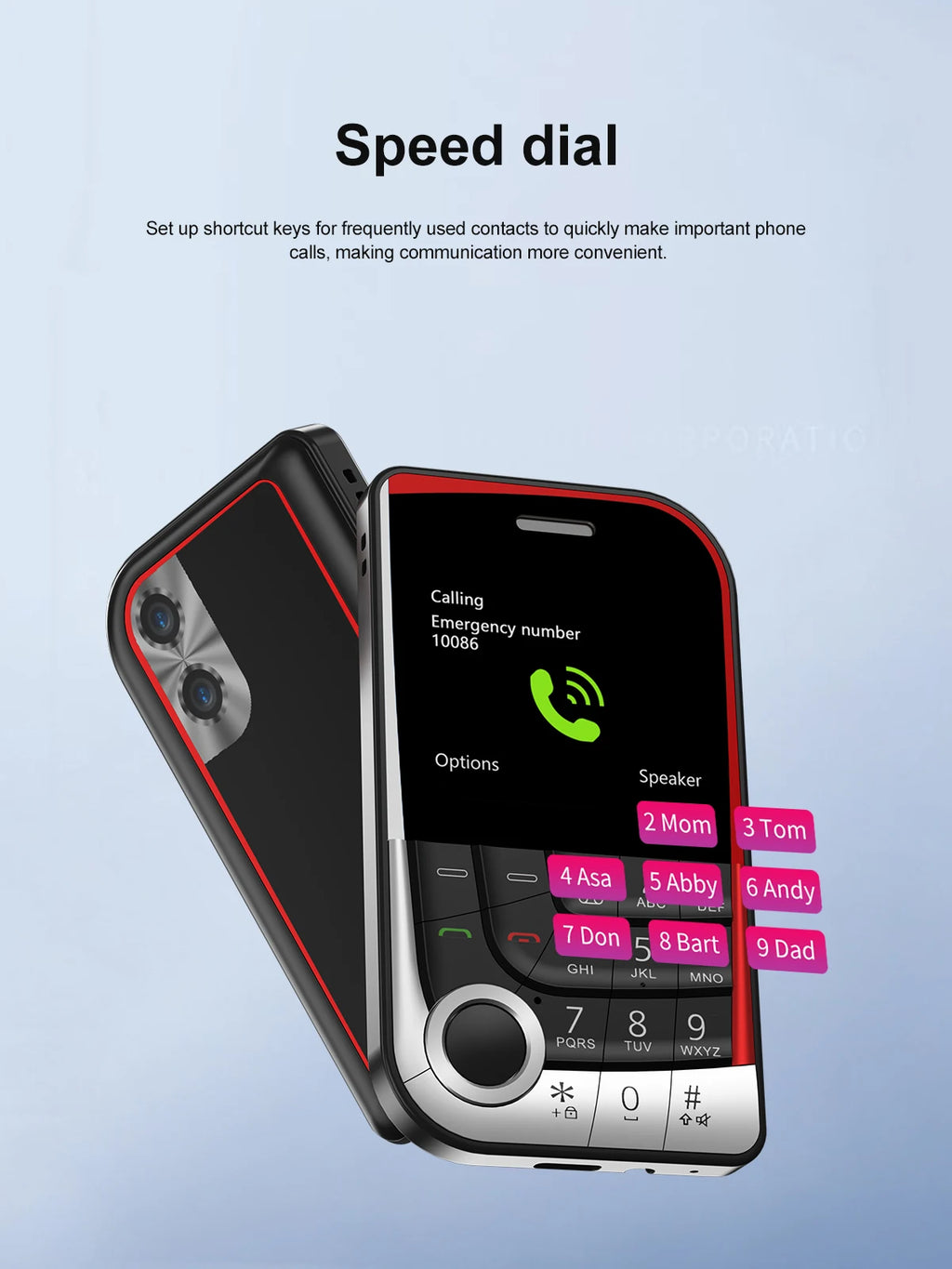 SERVO V10 Card Phone 2.01" Display 2G GSM Dual SIM Standby MP3/MP4 Magic Voice Speed Dial Torch Button Small Cellular Telephones