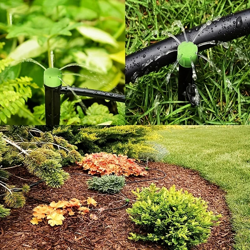 10pcs Drip Emitters Perfect For Tube PE Pipe, Adjustable 360 Degree Water Flow Irrigation Drippers On Stake For Flower Bed