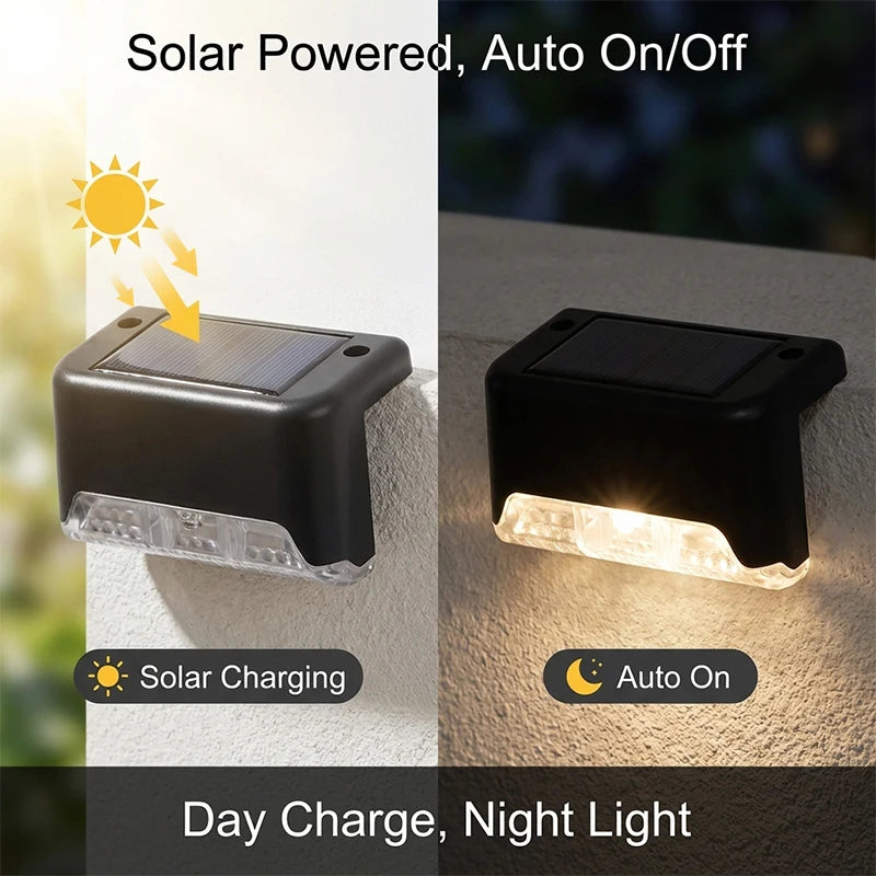 Solar Lights Outdoor Waterproof, Garden Fence Lights, Landscape Terrace Solar Step Lights - Suitable for Step Lighting Decoration, Guardrail Lighting, Etc
