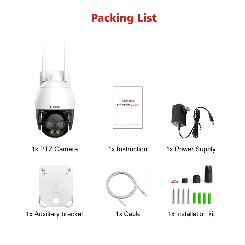 WIFI/4G /POE Surveillance Camera HD 8MP 2.8mm 8mm Dual Lens 10X Digital Zoom AI Humanoid Detection Auto Tracking Security Camera