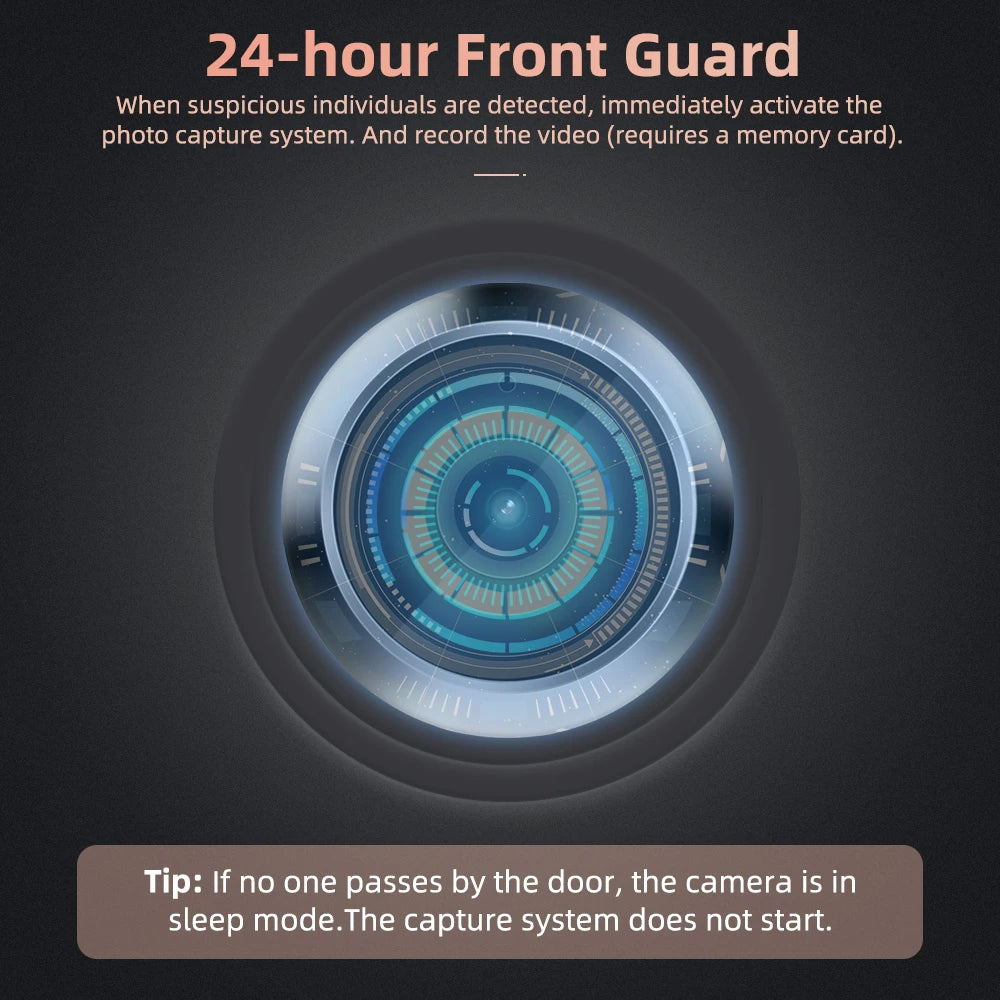 Wsdcam Wifi Doorbell 120 Degree Wide Angle Peephole Doorbell 1080P Digital Doorbell Viewer Motion Detection
