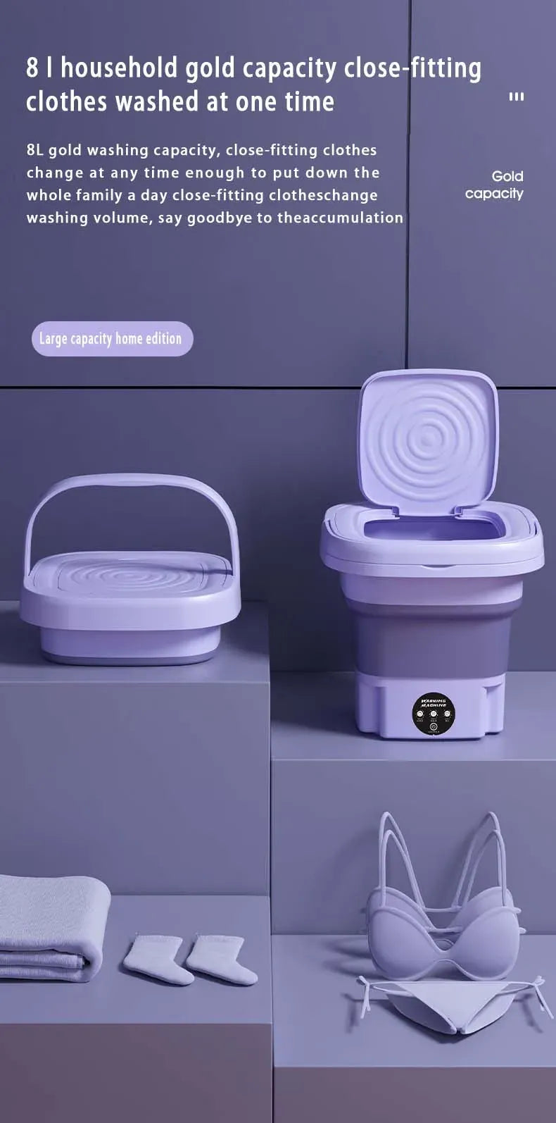 Tidesmit 8L Foldable Portable Washing Machine