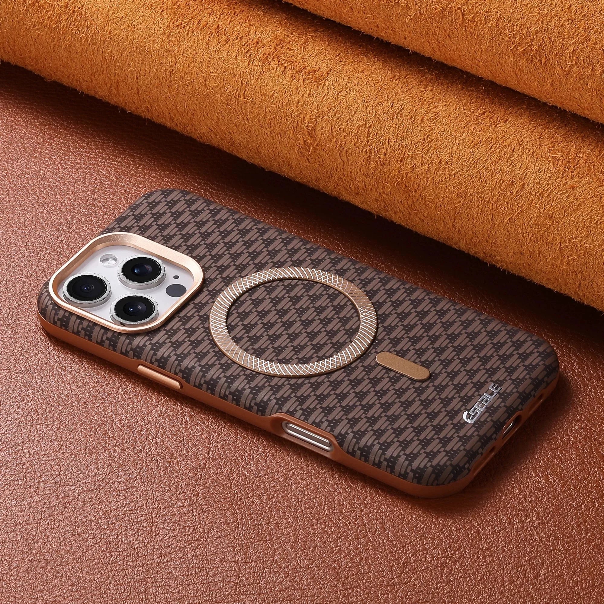 Magnetic Leather iPhone Case | Shock-Absorbing & Wireless Charging Compatible Tidesmit