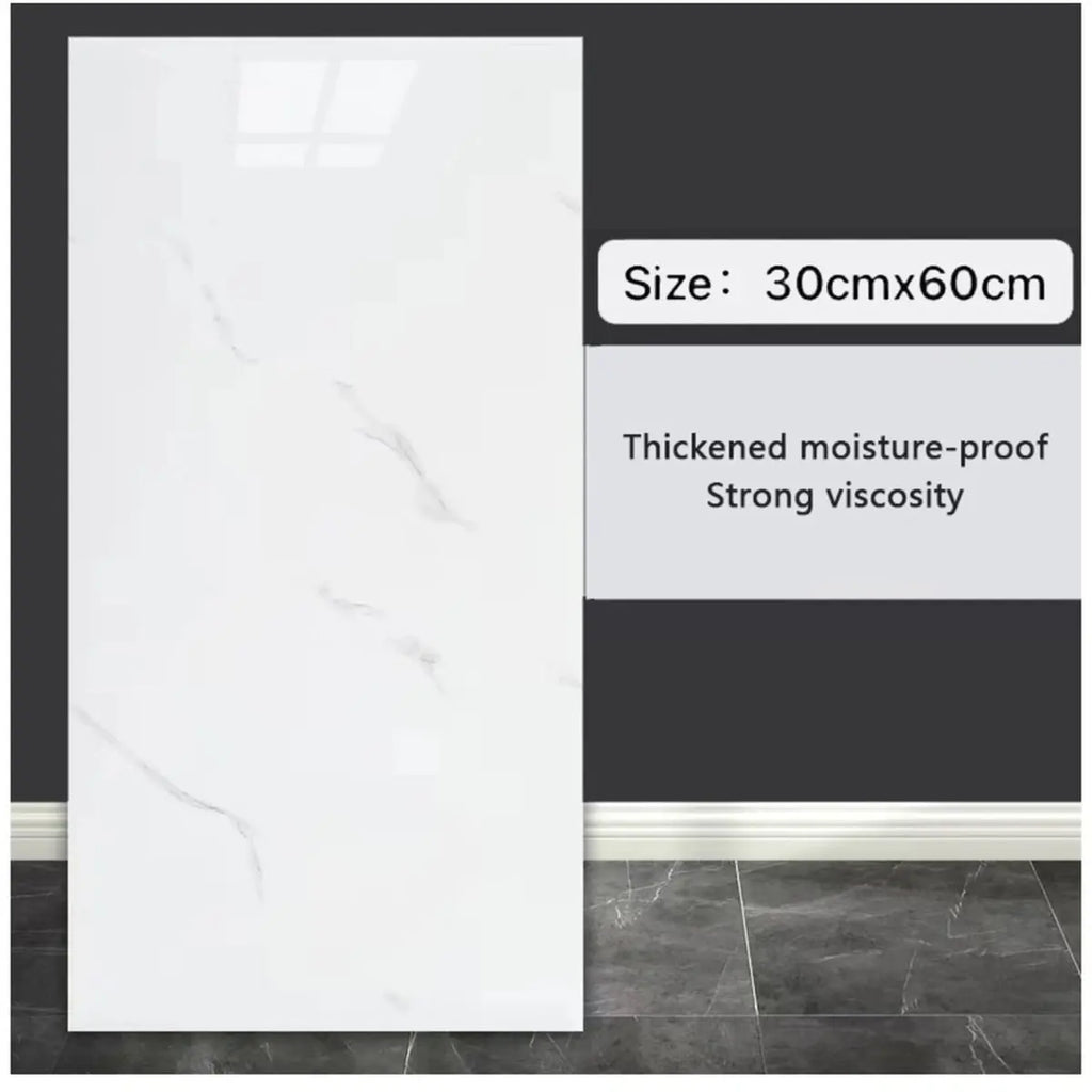 AB34-10Pcs Self-Adhesive Marble Tiles Sticker Waterproof 30Cmx60cm Tile Floor Stickers Tile Kitchen Bathroom Wall Sticker