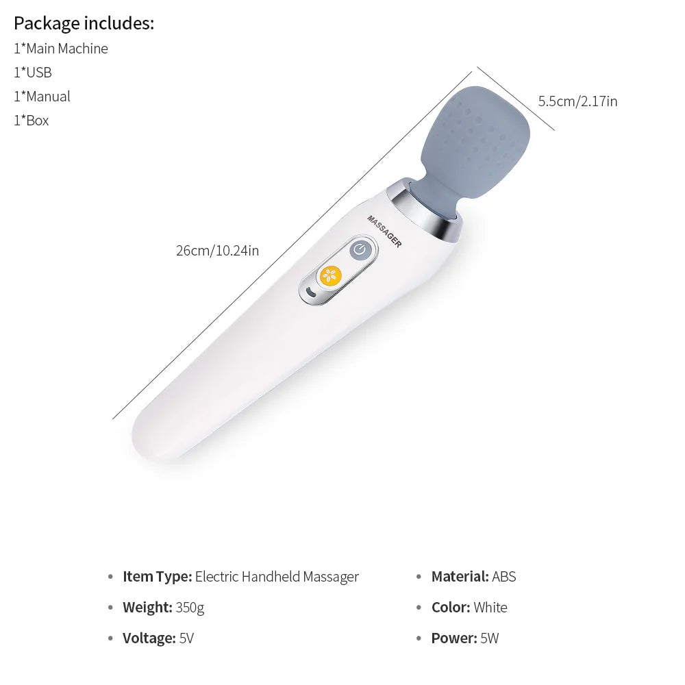 Electric Massage Gun for Deep Tissue Muscle Relief - White Tidesmit Back Massage Instrument Tidesmit