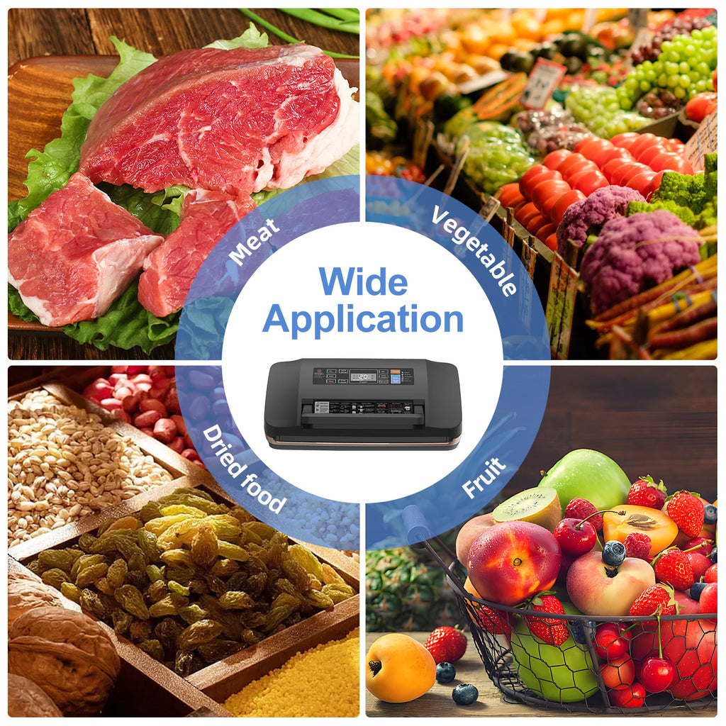 Food Vacuum Sealer Machine with Dry/Wet Pumping/Sealing for All Food Storage 85kPa Suction Power Food Bag Sealer Built-in