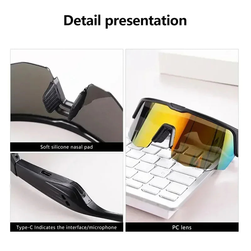 Bluetooth Cycling Sunglasses with Spatial Audio - Tidesmit Black Tidesmit