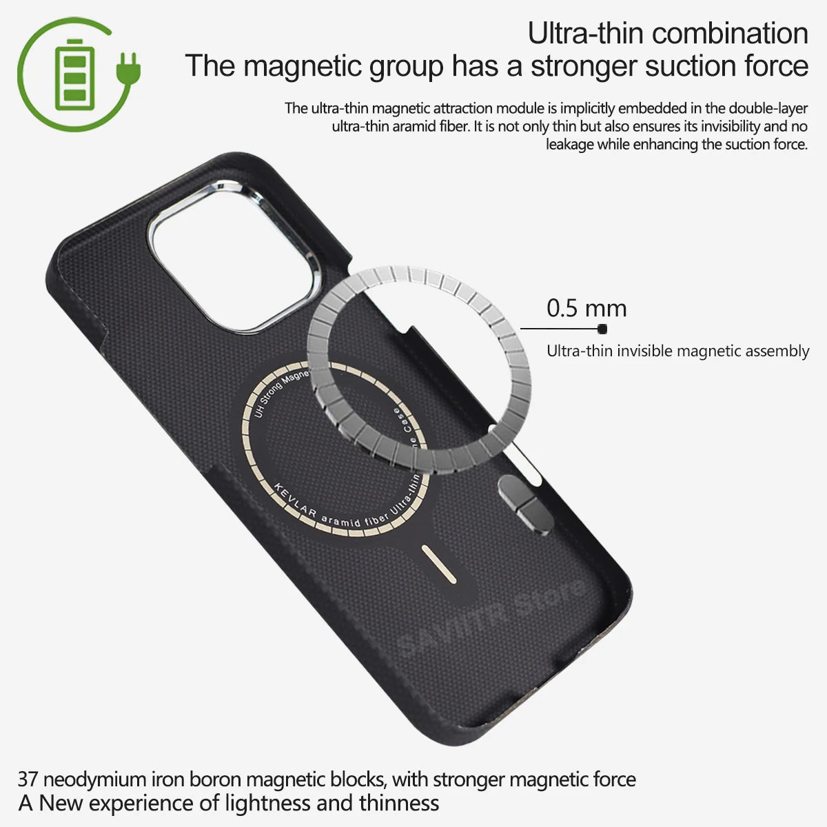 iPhone 16 Pro Max Carbon Fiber Magnetic Case Blue Mag - Slim Drop Protection Tidesmit