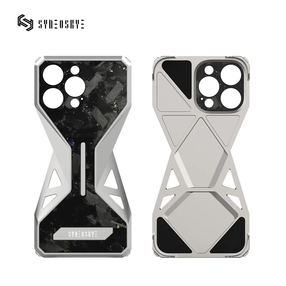 iPhone 16 Pro Max Case - Forged Carbon Fiber Metal Lens Guard Titanium Tidesmit