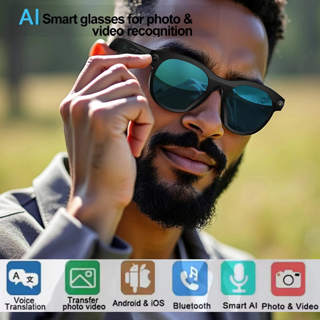 AI Smart Glasses with Camera & Bluetooth Audio | Tidesmit Tech Tidesmit