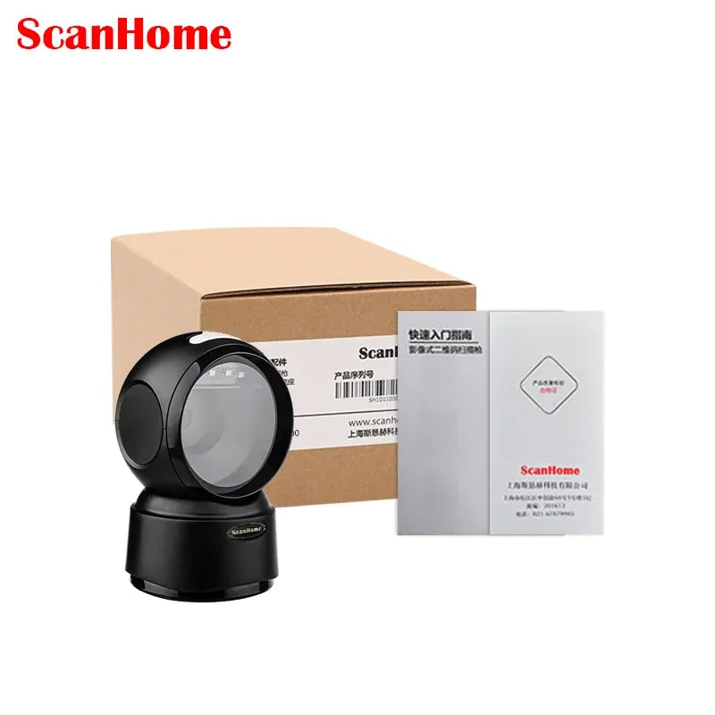 ScanHome 2D barcode scanner with packaging box and product insert