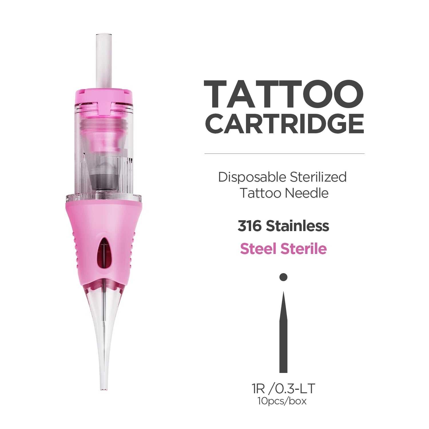 Permanent Makeup Needles - Sterile Tattoo Cartridge 10 Pack Permanent Makeup Machines 1R 0.3-LT China Mainland Tidesmit