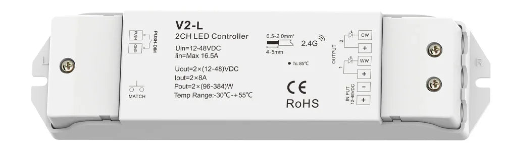 5M 10M 20M COB CCT LED Strip 24V Flexible High Density Dimmable Room Light 2.4G RF Touch Remote Control Dual White 2700K-6500K