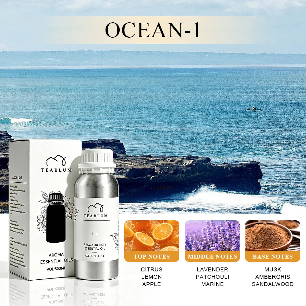 TEABLUM 500ML Aromatic Hotel Essential Oil Hotels Home Air Freshener Pure Plant Essential Oil Alcohol Free for Electric Diffuser
