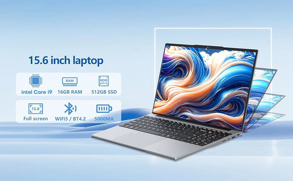 Portable 15.6 Inch Laptop Windows 11 Intel core i9-10980HK/9900U 16GB RAM 1TB SSD Office Laptops Fingerprint Unlock Notebook PC