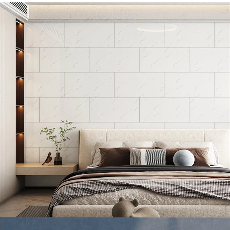 30x60cm Kitchen Self Adhesive Marble Tiles Wall Stickers Waterproof PVC Floor Tile Sticker for Living Room Bathroom Decoration