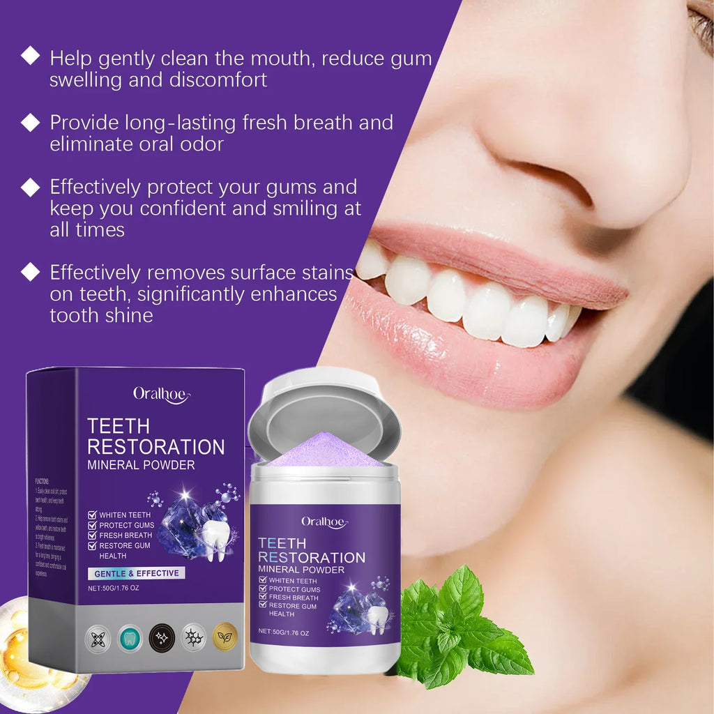 Tidesmit teeth restoration mineral powder for natural teeth whitening and enamel remineralization
