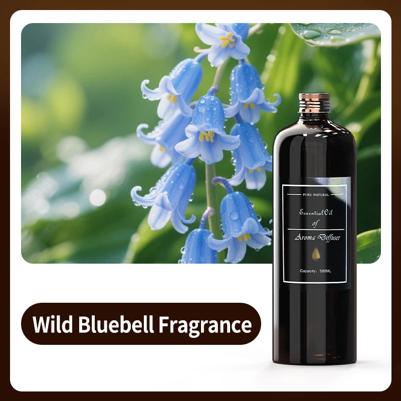 500ML Large Capacity Essential Oil Refill for Aroma Diffusers Long-Lasting Home Hotel Air Freshener with Reed Sticks Fragrance