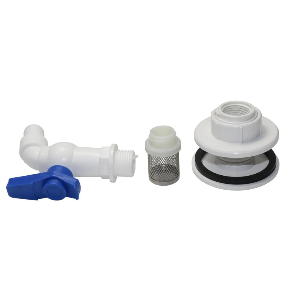 3Pcs Kit Garden 1/2" Stainless Steel Filter+1/2" Flange Water Tank Through Plate+1/2 "Plastic Irrigation Faucet, Fish Tank