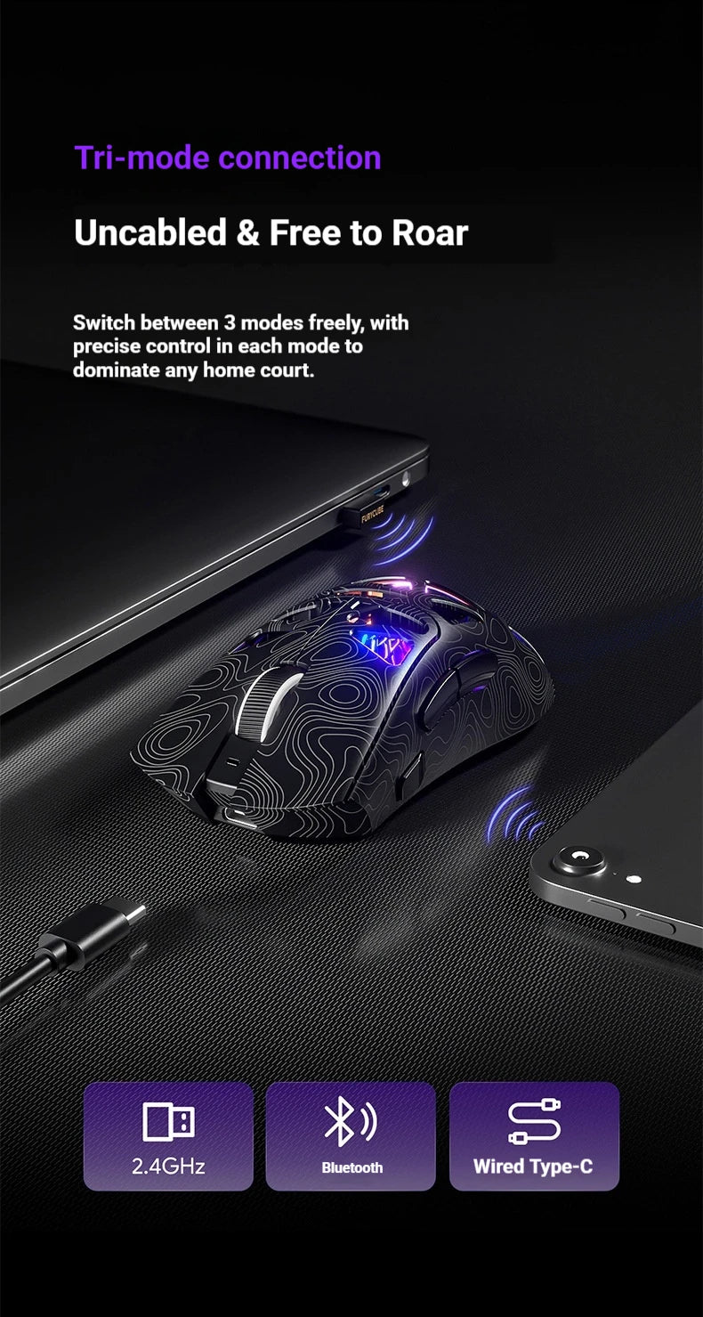 FURYCUBE G11 wireless mouse game Bluetooth the third mock examination PAW3311 lightweight hollow out design RGB mouse