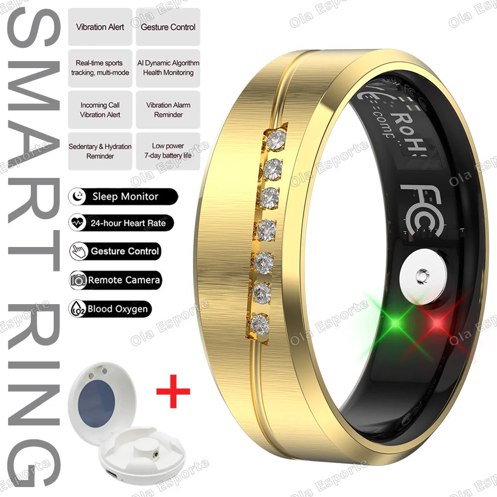 New vibration Smart Ring with Call/alarm clock reminder Heart Rate Body Temperature Health Monitor Smartring Exercise mode ring