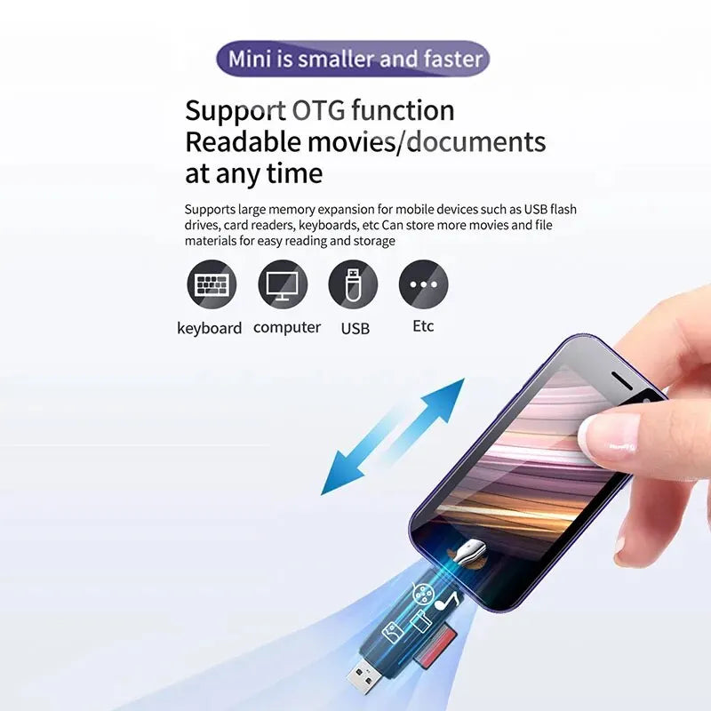 SOYES XS14 Pro 3.0in 4G Mini Smartphone Android 9.0 Dual Sim Face ID Dual Camera WIFI Bluetooth FM Hotspot GPS OTG Mobile Phone
