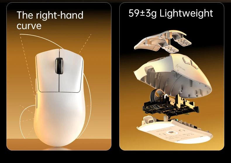 8K Receiver & V8 Wireless Mouse,Attack Shark PAW3950Max Sensor,0.168ms Key Delay and Golden Right Hand Design,Black/White Choice