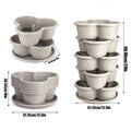Stackable Tower 5 Pieces Vertical Planter Planting Plastic Pots Butterfly-shaped flower pots for Patio Balcony Yard Home House