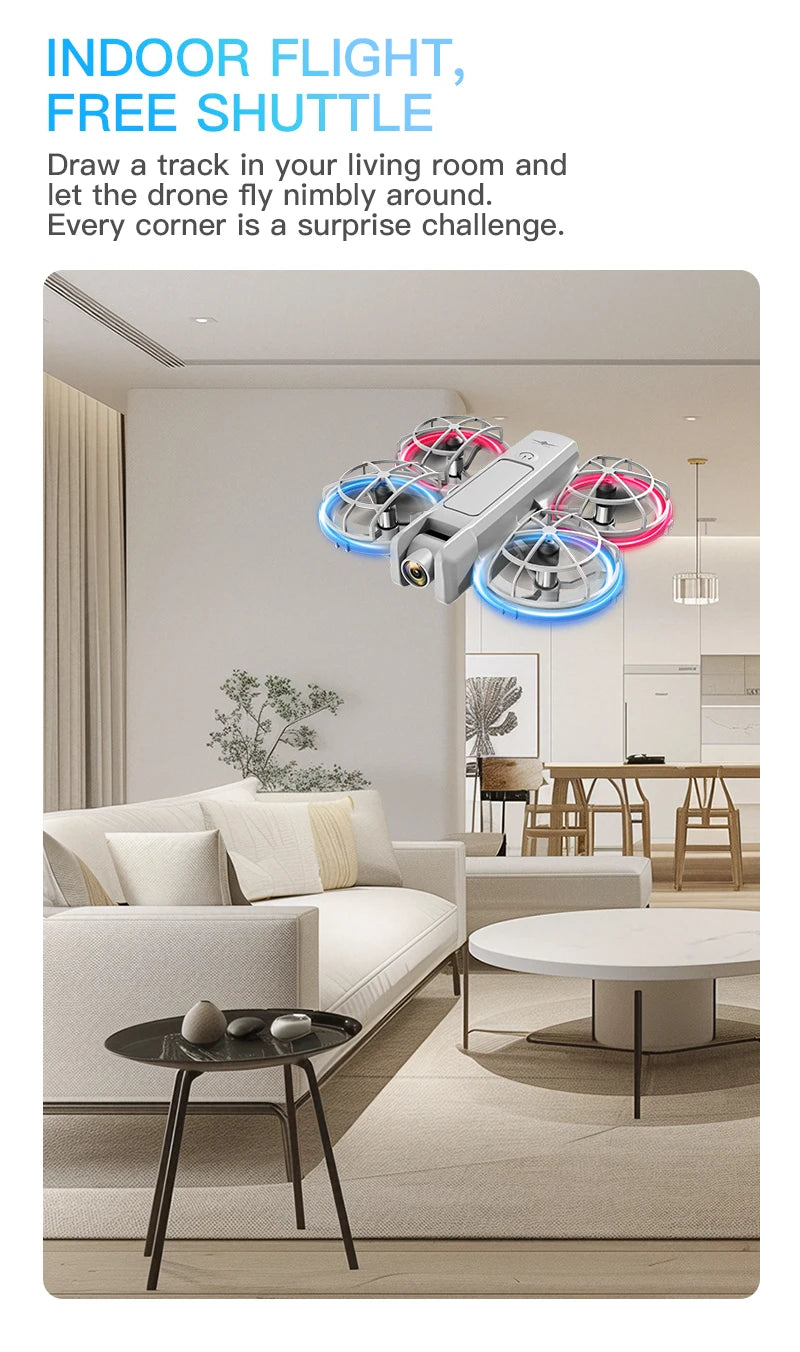 Mini Camera Drone - Optical Flow Control & Foldable Design Tidesmit