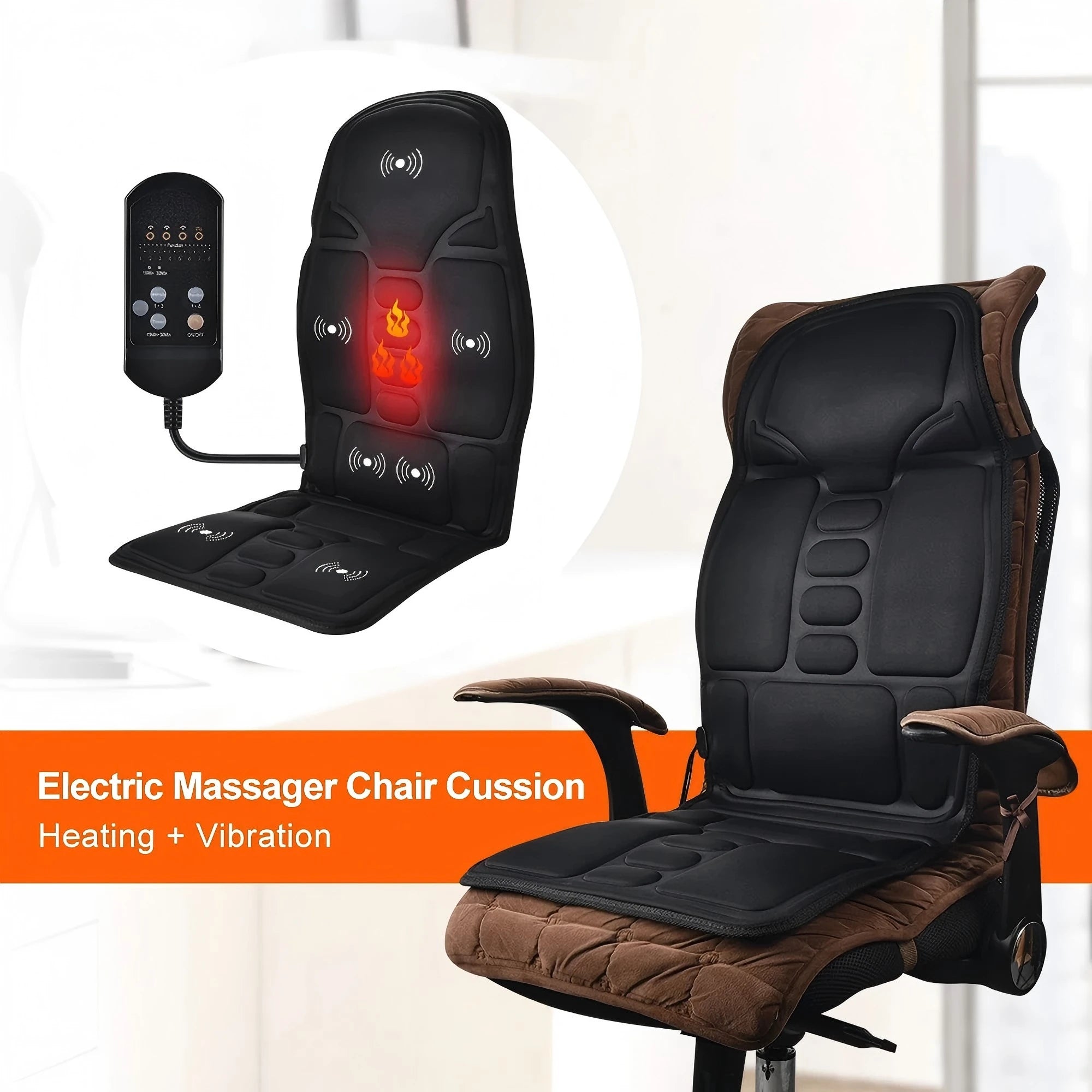 Portable Electric Massage Cushion for Neck and Back - Q120B-Car-Black Massage Cushion Tidesmit
